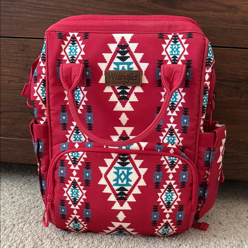 Wrangler Red and White Patterned Backpack